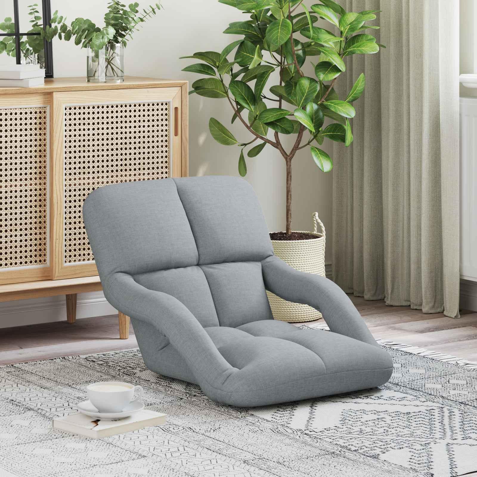 Justerbar Gulvstol Lysegrå 58 x 62 x 58 cm Stof billede