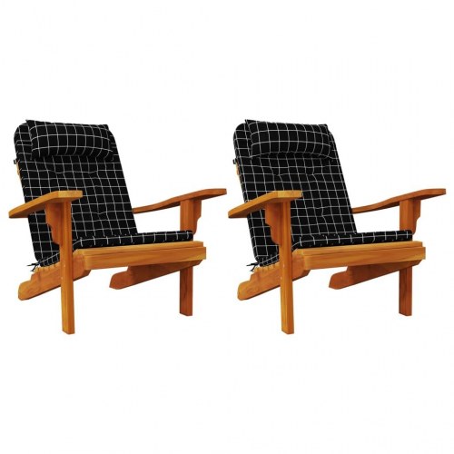 Hynder til Adirondack-stol - 2 stk., oxfordstof, ternet sort