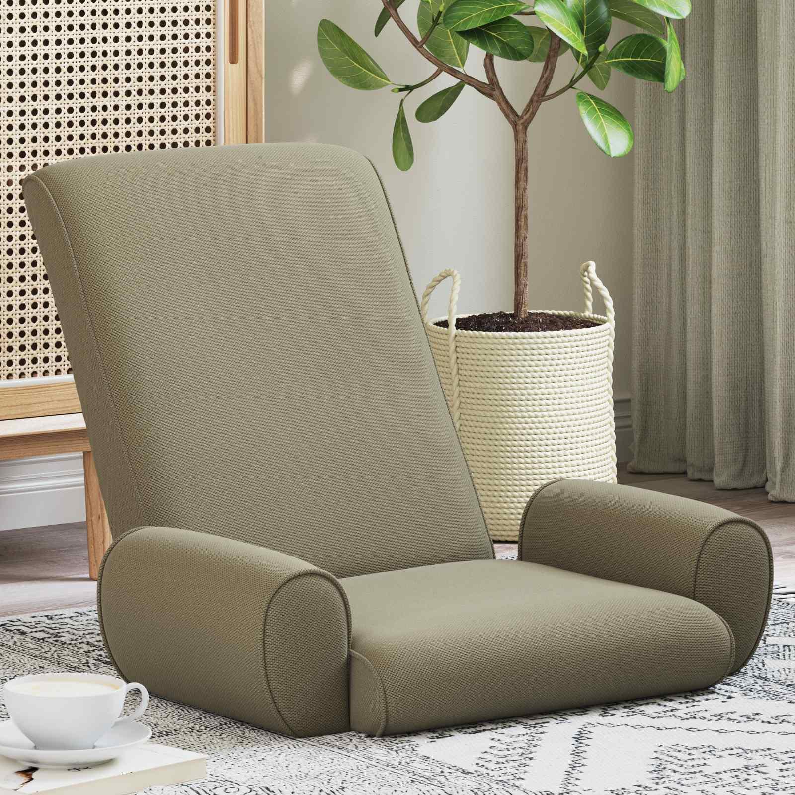 Gulvstol Kakifarvet 68 x 51 x 56 cm Kornet Velour billede