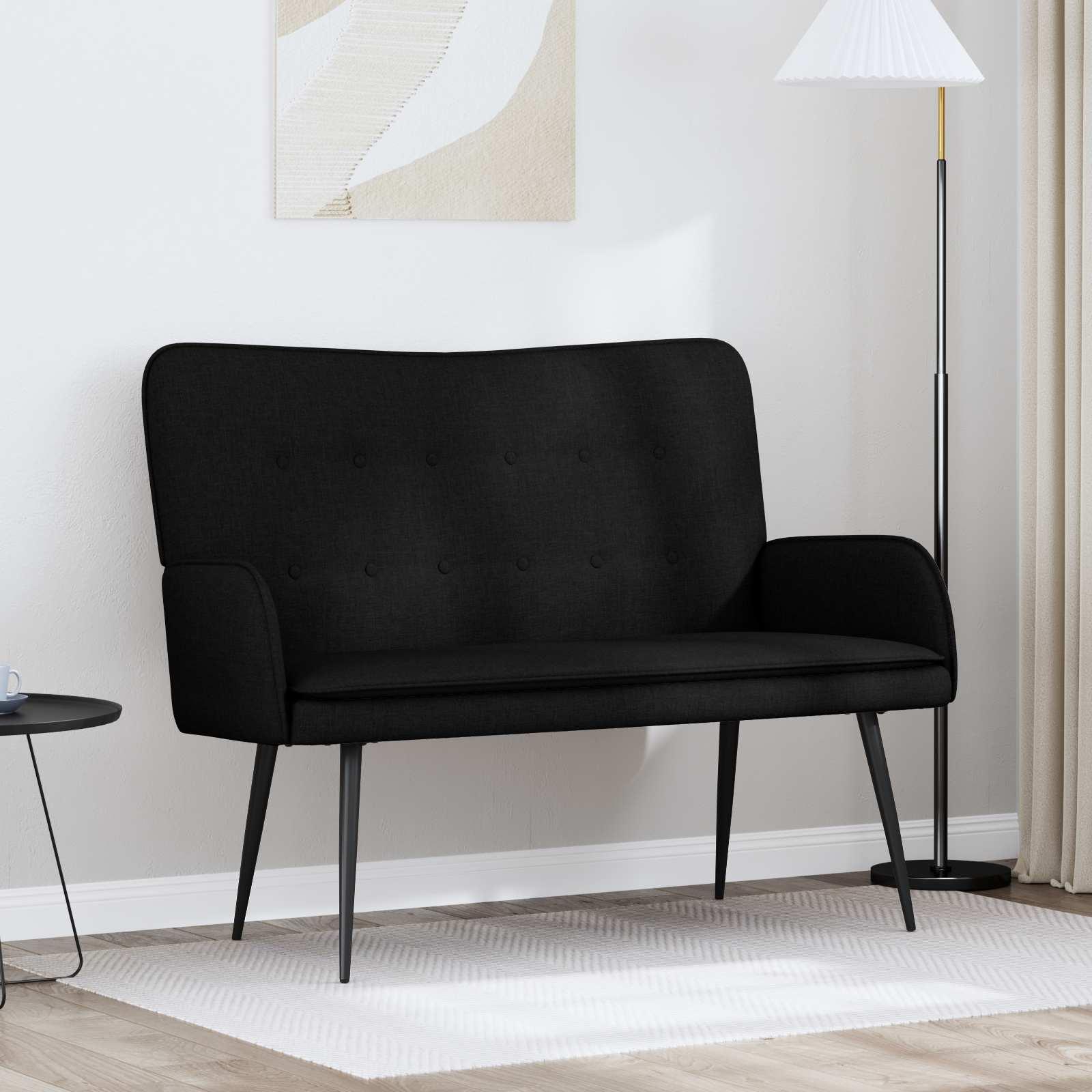 2-personers sofa Sort 115 x 61 x 87 cm Stof billede