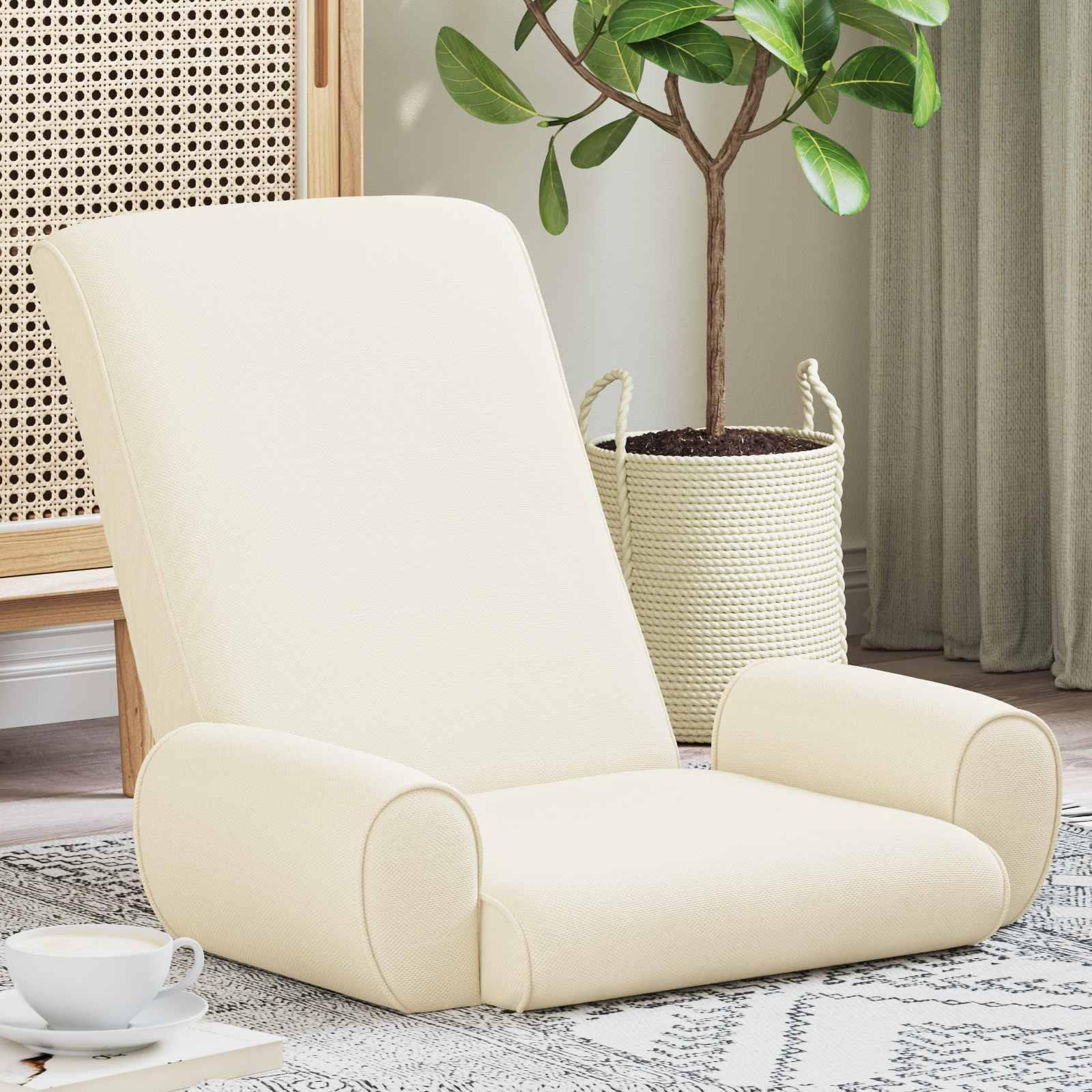 Gulvstol Creme 68 x 51 x 56 cm Kornet Velour billede