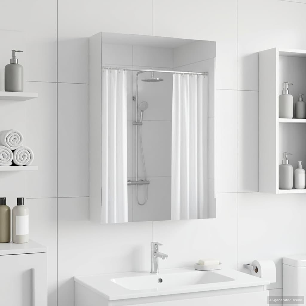 Badeværelsesspejlskab Hvid 40 x 10,5 x 60,5 cm Konstrueret træ billede