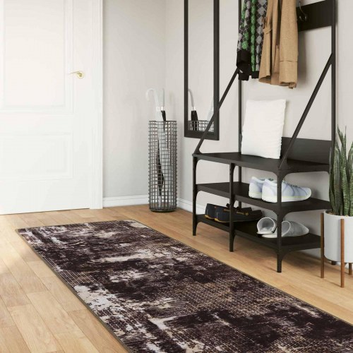 Løber tæppe MARSA - sort 100 x 400 cm, polyester med skridsikker PVC
