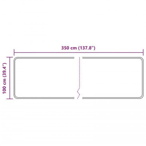 Løber-tæppe MARSA - sort 100 × 350 cm, polyester med skridsikker PVC