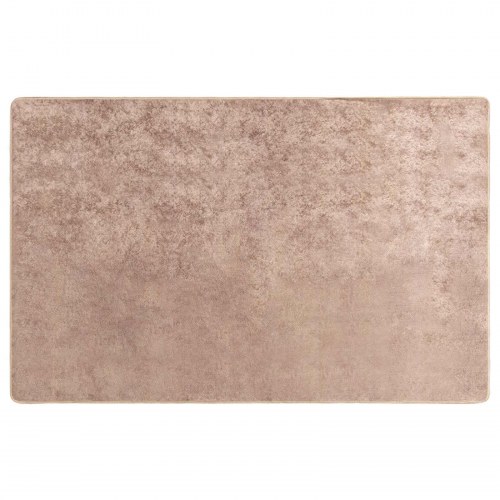 Løber-tæppe i sandfarvet velour 120 × 170 cm - polyester med skridsikker PVC-bagside