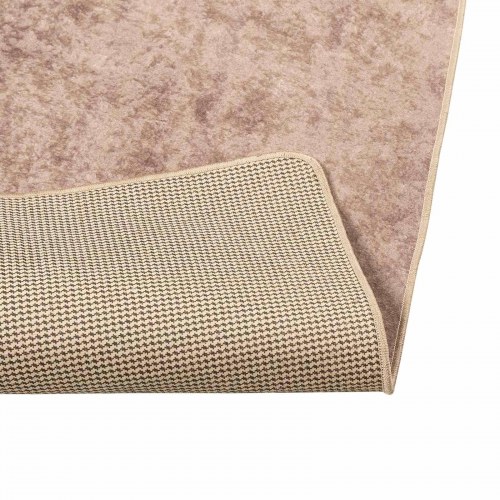 Løber-tæppe i sandfarvet velour 120 × 170 cm - polyester med skridsikker PVC-bagside