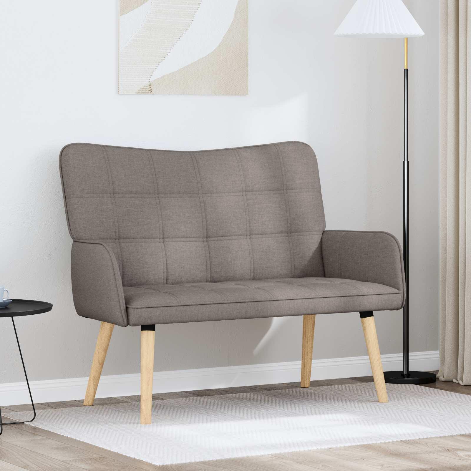 To-personers sofa Gråbrun 115 x 61 x 87 cm Stof billede