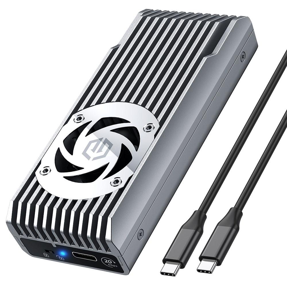 GRAUGEAR G‑M206‑20G‑F M.2 NVMe SSD-kabinet – grå, USB‑C 20 Gbit/s billede