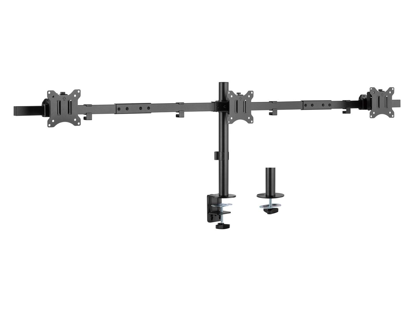 Equip 17"–32" tredobbelt skærmarm til skrivebord – vip, drej og roter billede