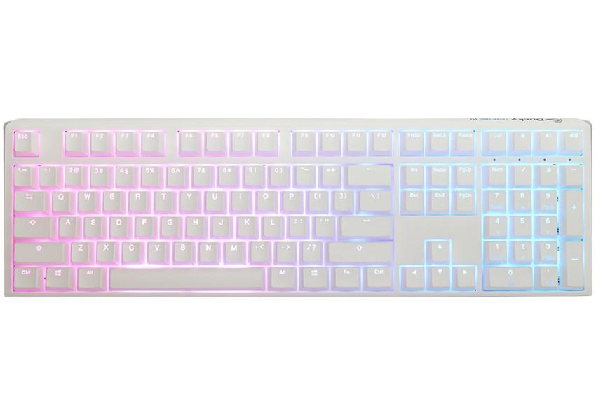 Ducky One 3 Classic Pure White – mekanisk gaming-tastatur (tysk layout, RGB, USB-C) billede