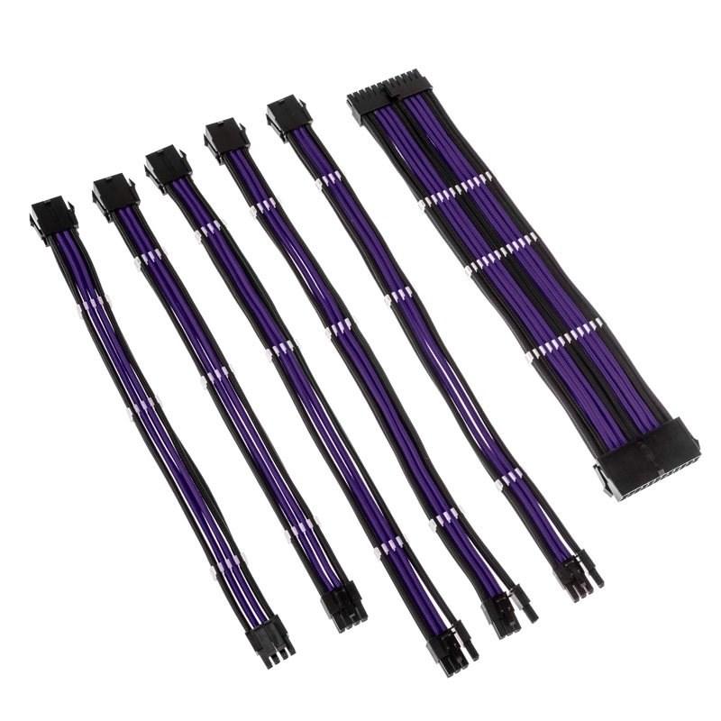 KOLINK Core Adept flettet kabel-forlængersæt - Jet Black/Titan Purple billede
