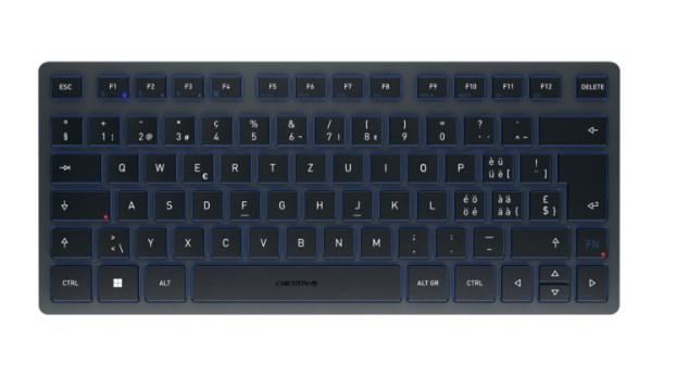 Cherry KW 7100 Mini BT trådløst tastatur – Bluetooth, QWERTZ (Swiss), blå billede