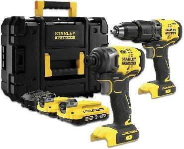 STANLEY FATMAX V20 børsteløs slagboremaskine + slagskruetrækker sæt – 2x2,0 Ah og TSTAK-kuffert billede