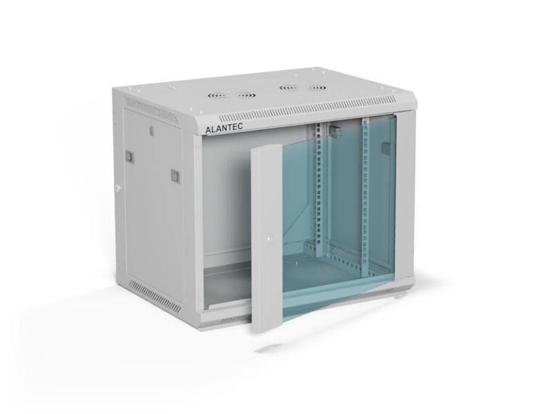 A-LAN ALANTEC 19" vægskab 9U – 600×450 mm, grå billede