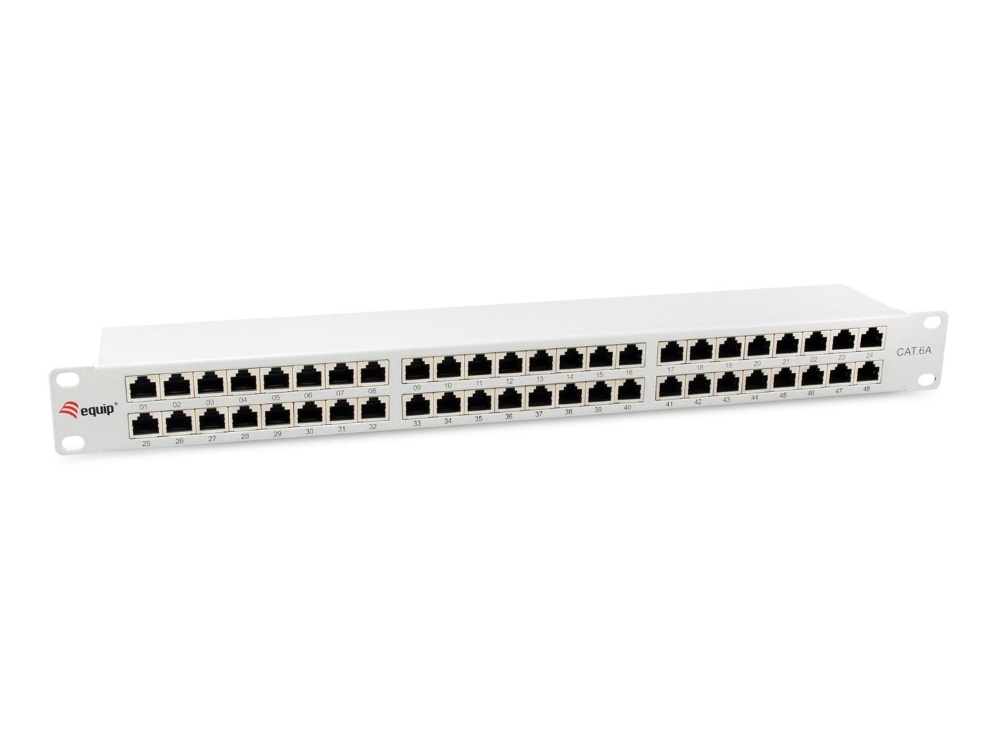 Equip 326526 patchpanel 1U – 48-port Cat6a RJ‑45 billede