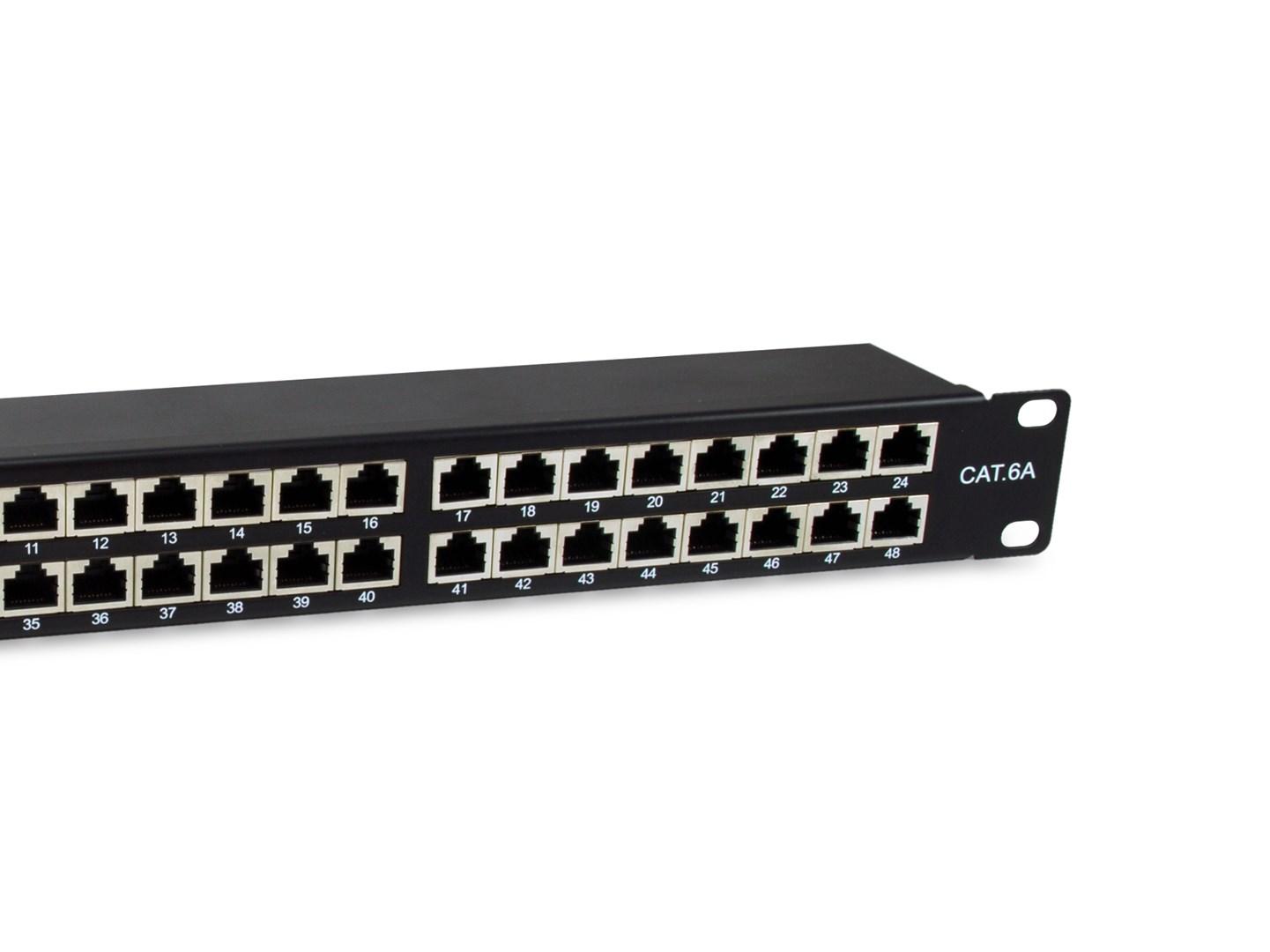 EQUIP 326626 patchpanel 1U – 48 porte Cat6a, 10G billede