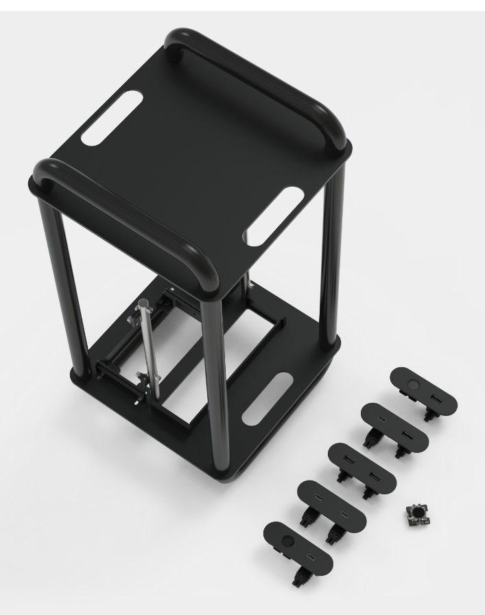 Streacom DA6 XL - vertikalt open frame ITX kabinet, sort billede