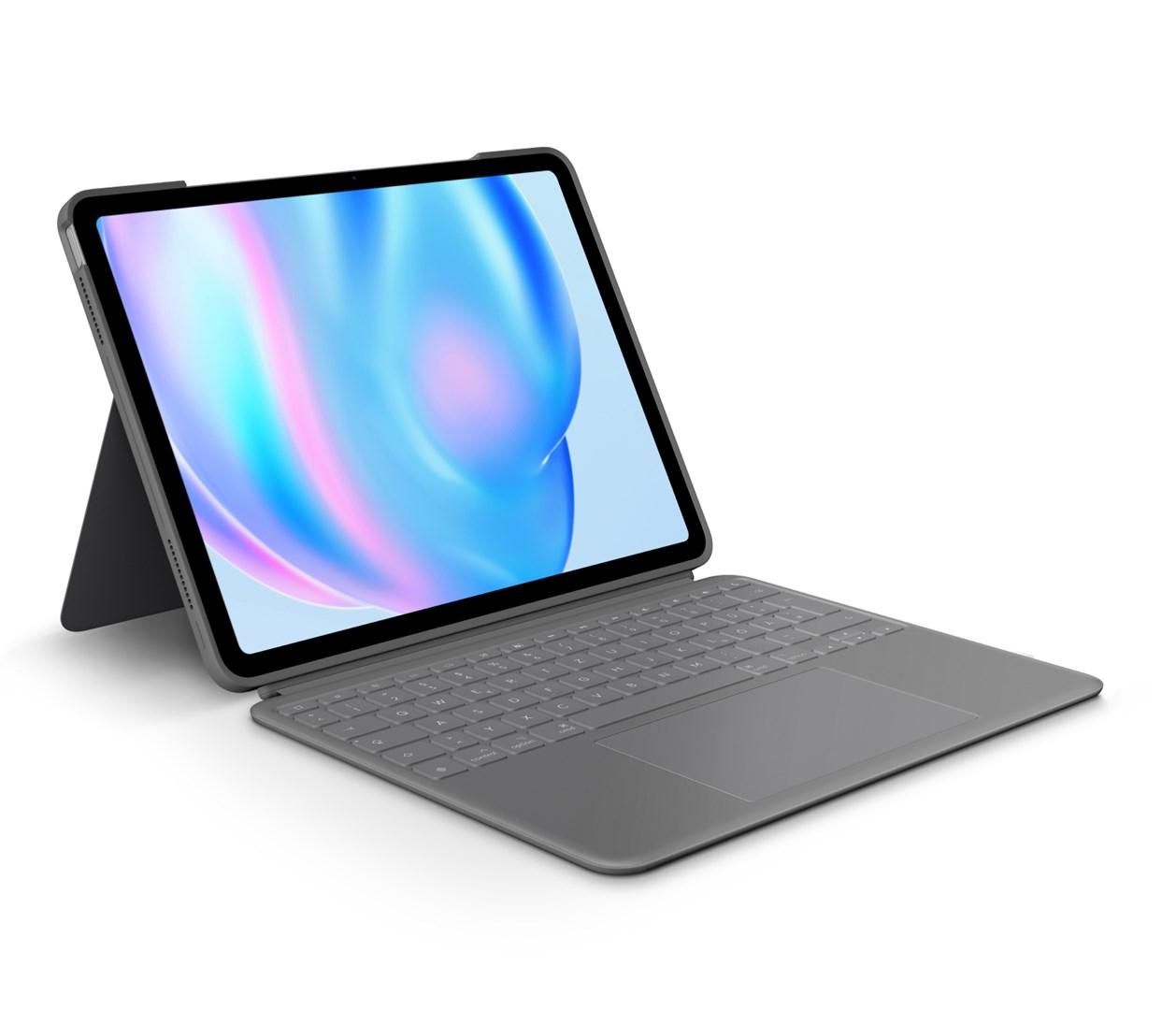 Logitech Combo Touch – tastaturcover med trackpad til iPad, QWERTZ tysk, Smart Connector, grå billede