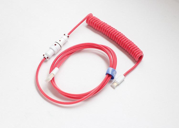 Ducky Premicord USB-kabel 1,8 m - USB-A til USB-C, pink billede