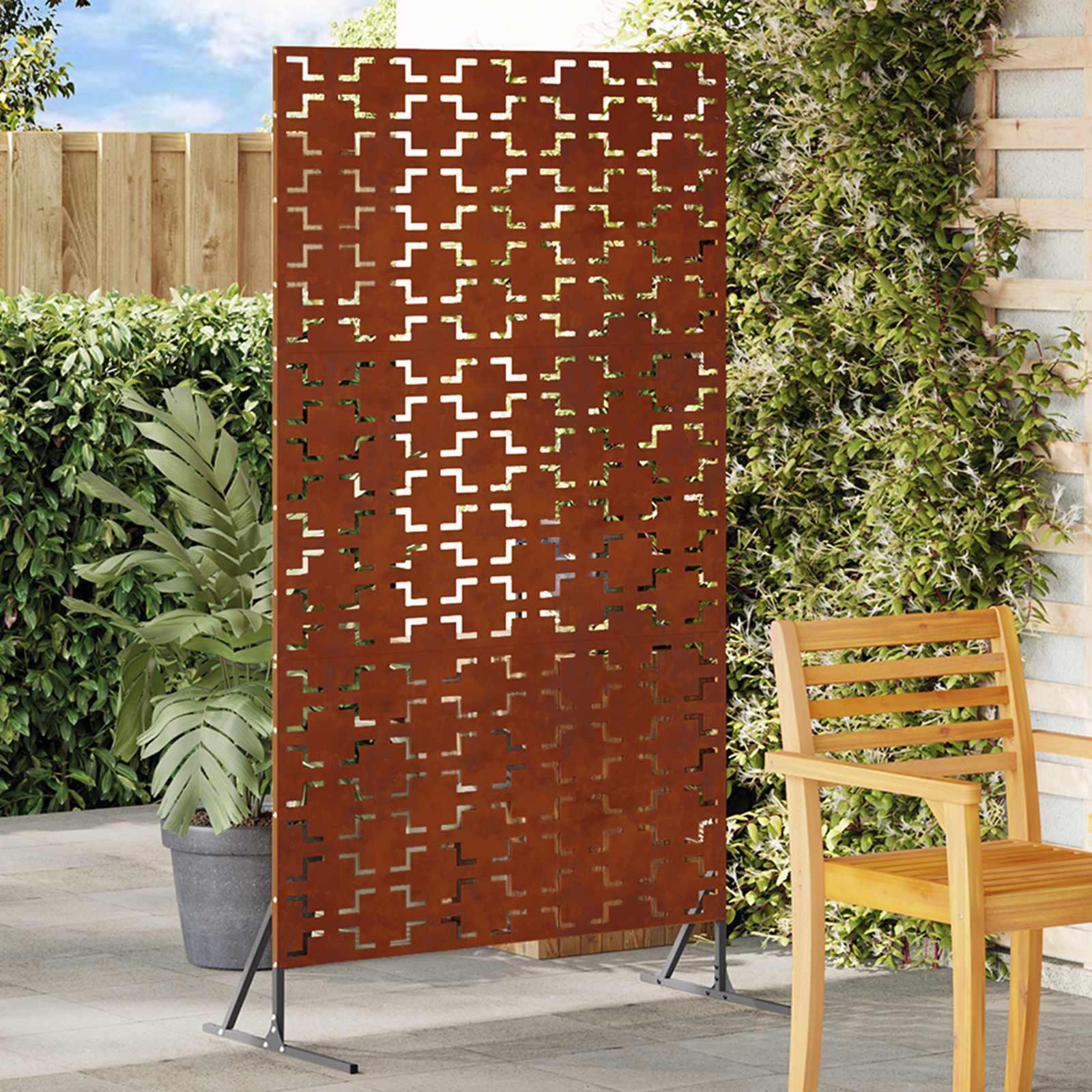 vidaXL Privatlivsskærm 100 x 50 x 180 cm Cortenstål Rusten