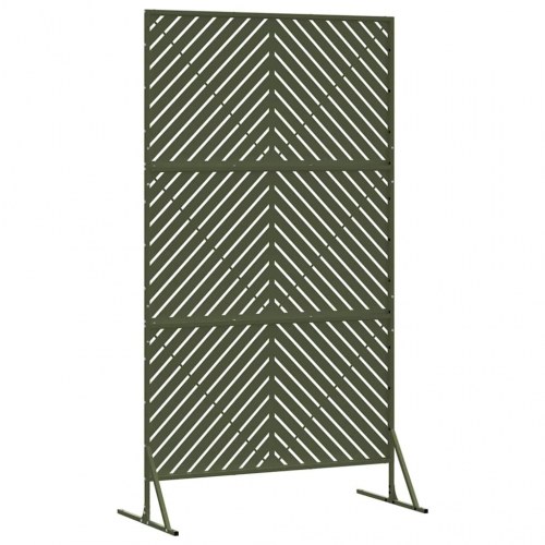 Privatlivsskærm i stål 100 x 50 x 180 cm - olivengrøn