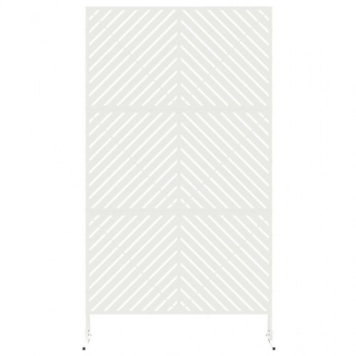 Privatlivsskærm i stål 100 x 50 x 180 cm - hvid