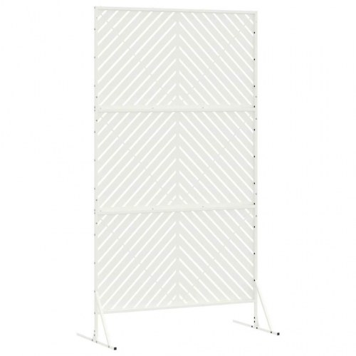 Privatlivsskærm i stål 100 x 50 x 180 cm - hvid