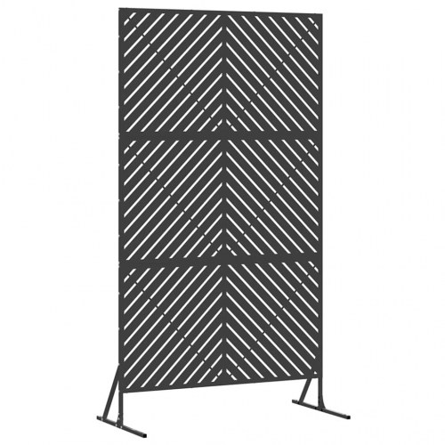 Privatlivsskærm i stål 100 x 50 x 180 cm - sort