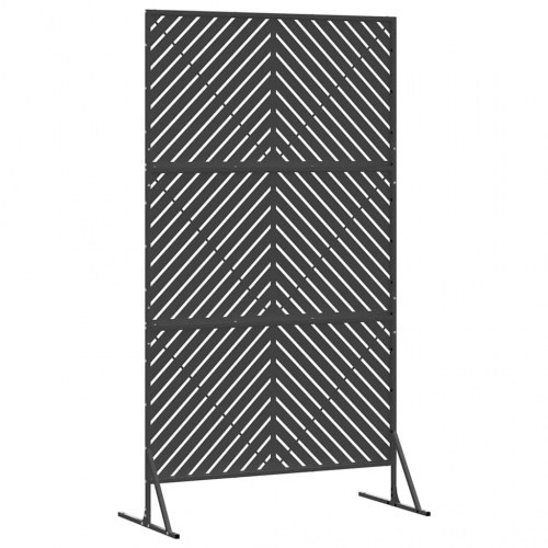 Privatlivsskærm i stål 100 x 50 x 180 cm - sort