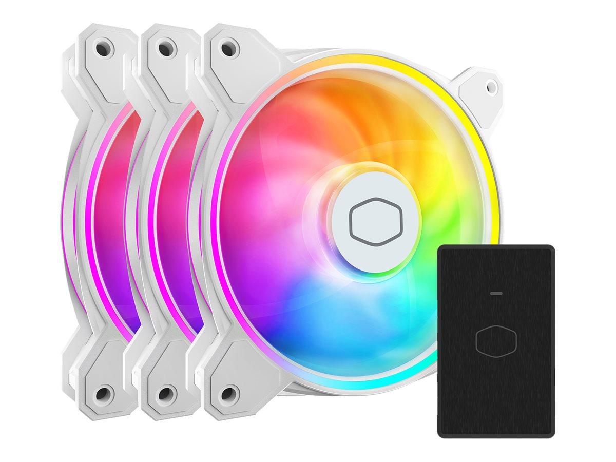Cooler Master MasterFan MF120 Halo² etuiblæsere 3-pack - hvid, 120 mm billede