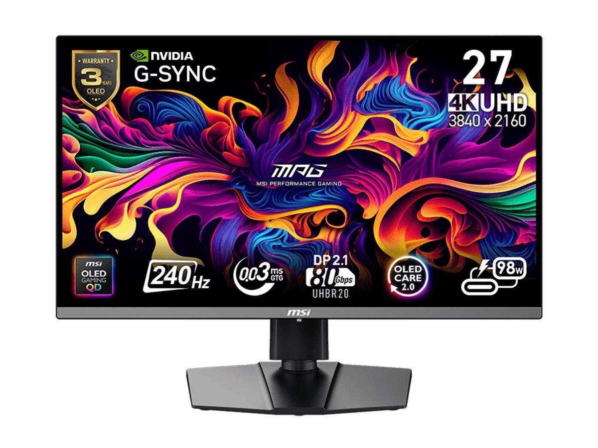 MSI MPG 272URX 27" 4K QD‑OLED gaming skærm - 240 Hz, HDMI/DP/USB‑C billede