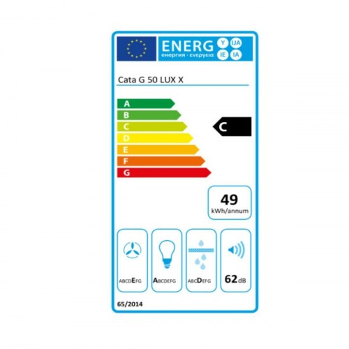 Cata G 50 LUX X indbygget konventionel emhætte - rustfrit stål, 53 cm