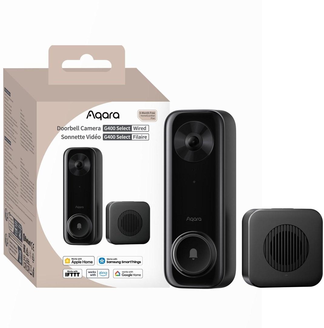 Aqara Doorbell Camera G400 Select Wired dørtelefon med kamera og ringeklokke - sort