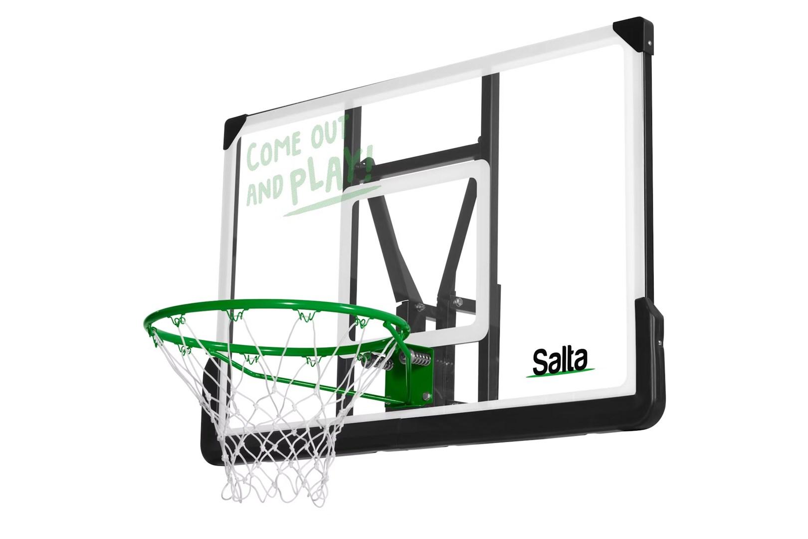 Salta Center basketball-bagplade 115×75 cm – polycarbonat med stålring Ø45 cm billede