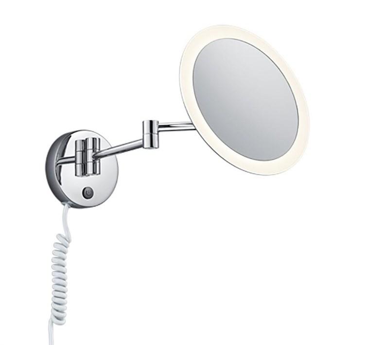 TRIO væglampe med spejl og lys - Mirror View H2O, krom billede