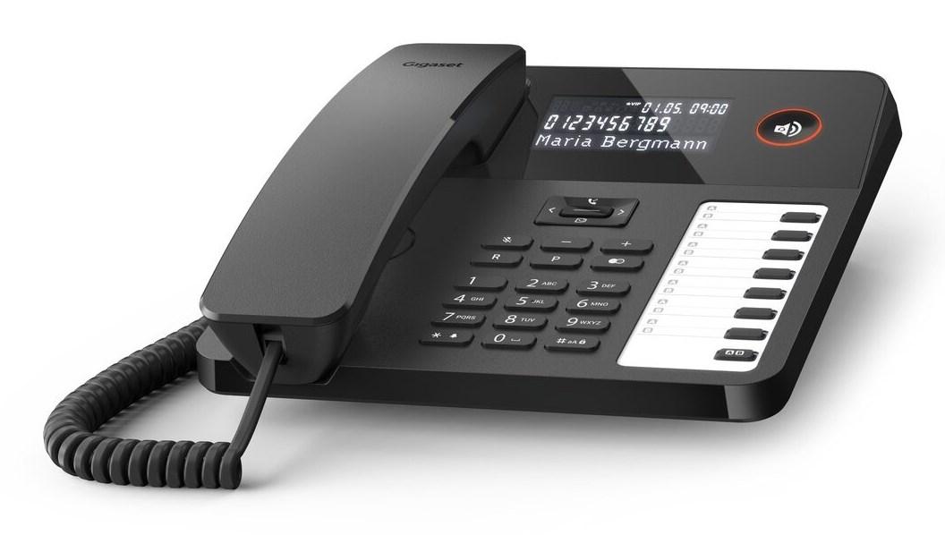 Gigaset DESK 600 – analog fastnettelefon med opkalds-id, sort billede