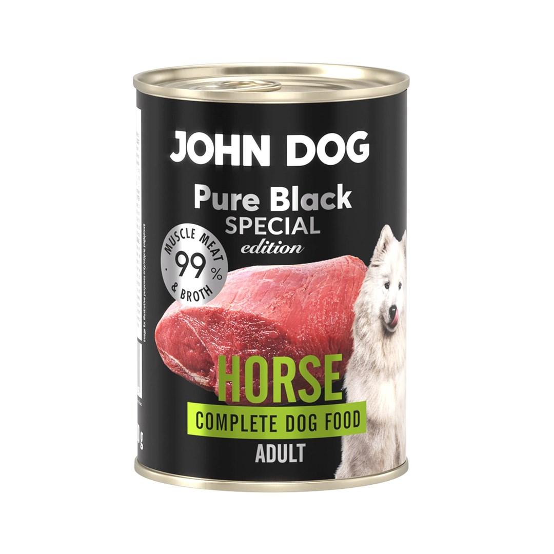 JOHN DOG Pure Black Special Edition – Hest vådfoder til voksne hunde 400 g billede