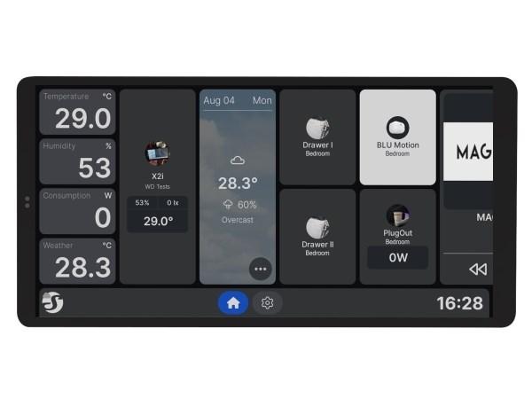 Shelly Wall Display X2i - sort vægdisplay til smart home og adgang