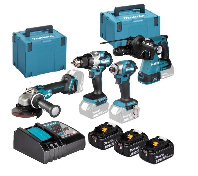 Makita 18V LXT kombosæt DGA504 + DDF489 + DTD173 - 3 x 5,0 Ah billede