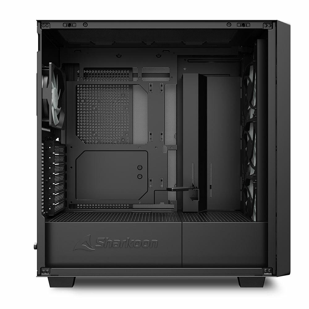 Sharkoon REBEL C70G RGB Full Tower - sort/wood PC kabinet med hærdet glas