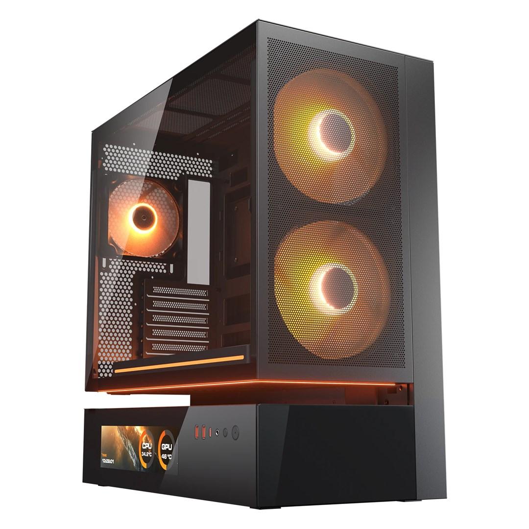 COUGAR CFV235 Vision midi tower – ARGB, meshfront og LCD-display, sort billede