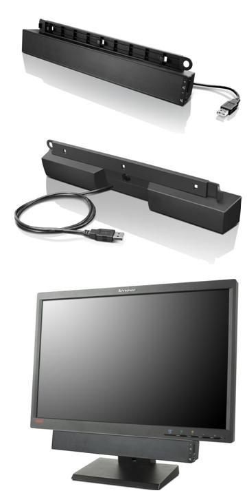 Lenovo USB Soundbar - 2,0 kanaler, 2,5 W - Sort billede
