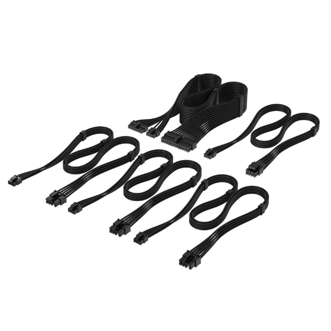 Corsair Type 4 DC-kabelkit - enkeltflettede kabler, sort billede