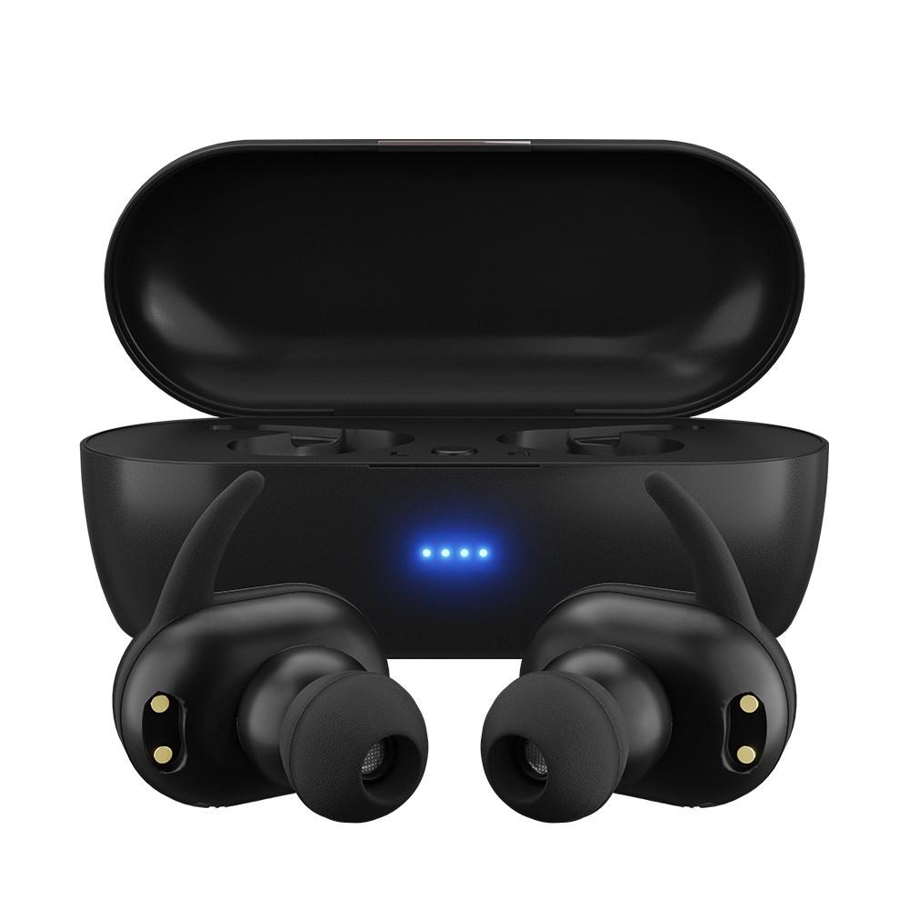Maxell Mini Duo trådløse in-ear høretelefoner med ladeetui – Sort