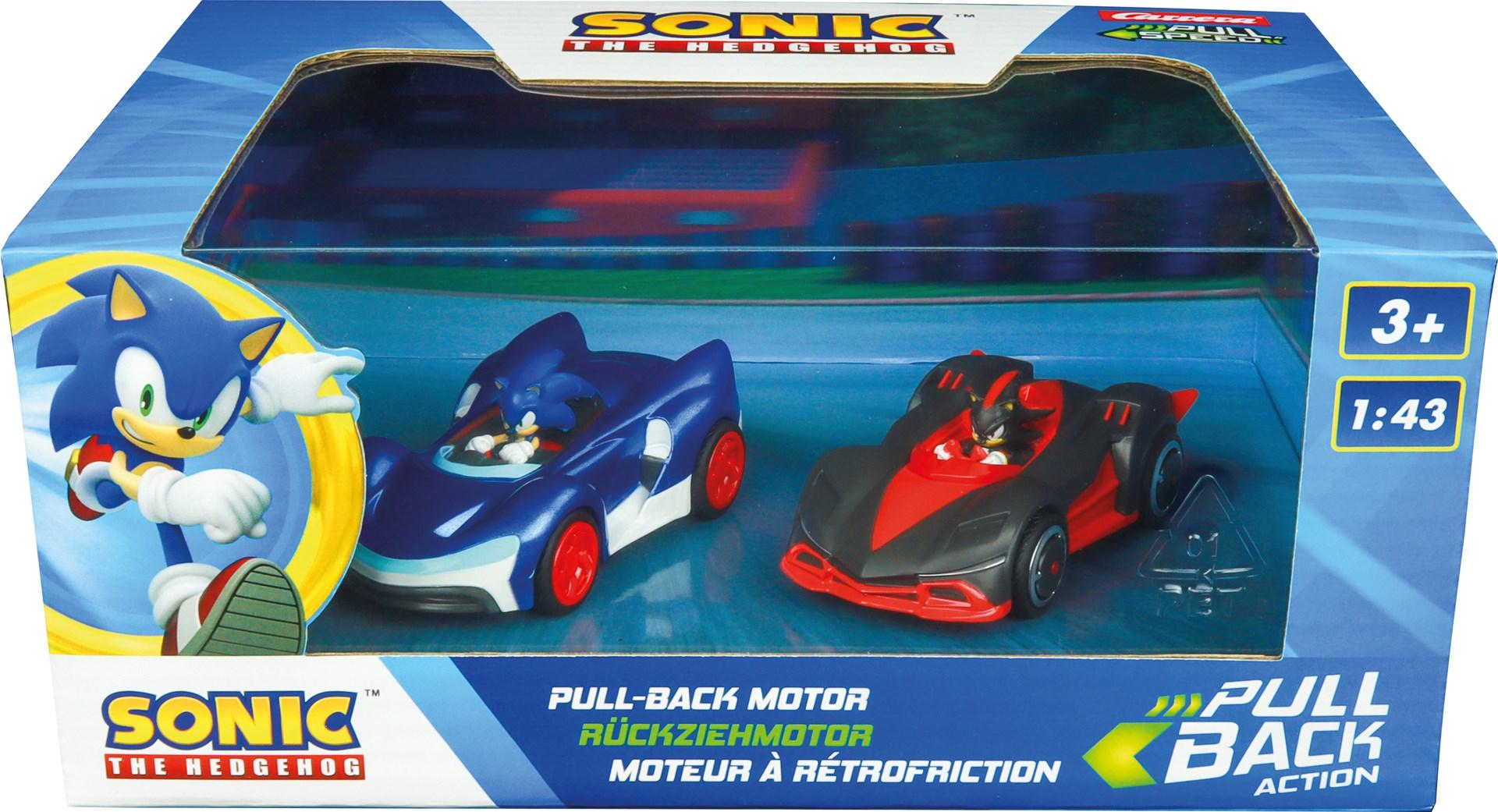 Carrera Team Sonic pull-back racerbiler 1:43 - 2 stk. (forhåndssamlet) billede