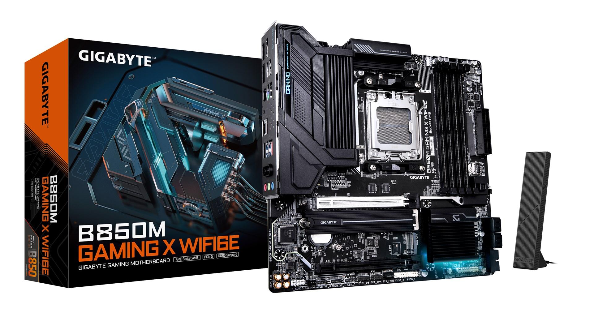 Gigabyte B850M Gaming X WiFi 6E bundkort - AM5, DDR5 op til 8.200 MHz, PCIe 5.0 M.2, 2,5G LAN