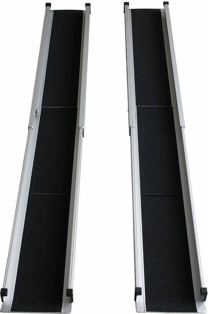 SUNDO teleskopisk mobil rampe - 210 cm, aluminium billede