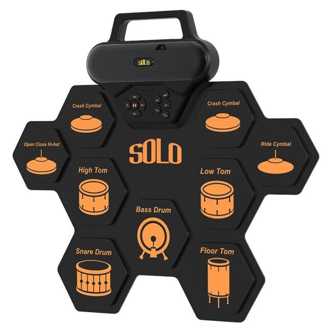 SOLO sammenrulleligt elektronisk trommesæt med USB‑C og MP3 billede