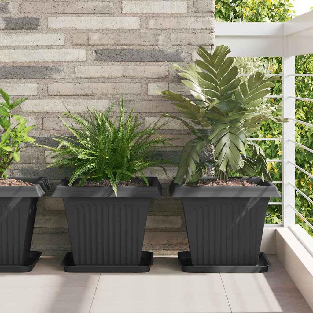 Plantepotter 24 stk Sort 38 x 38 x 30 cm Plastik billede