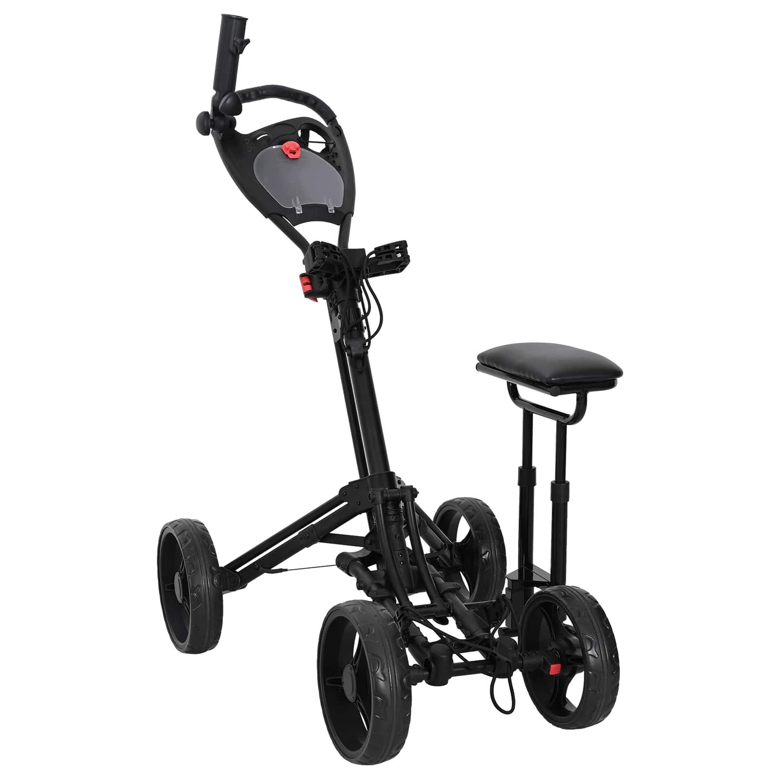 Golf Trolley med sæde Sort 85 x 67 x 114 cm Aluminium billede
